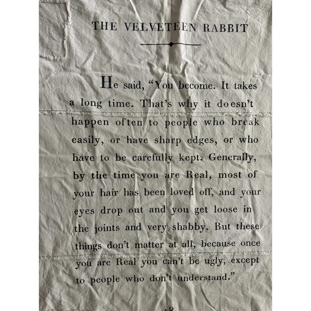 Sugarboo Co The Velveteen Rabbit Canvas Wall Hanging Tarp Large Nursery Art Boho